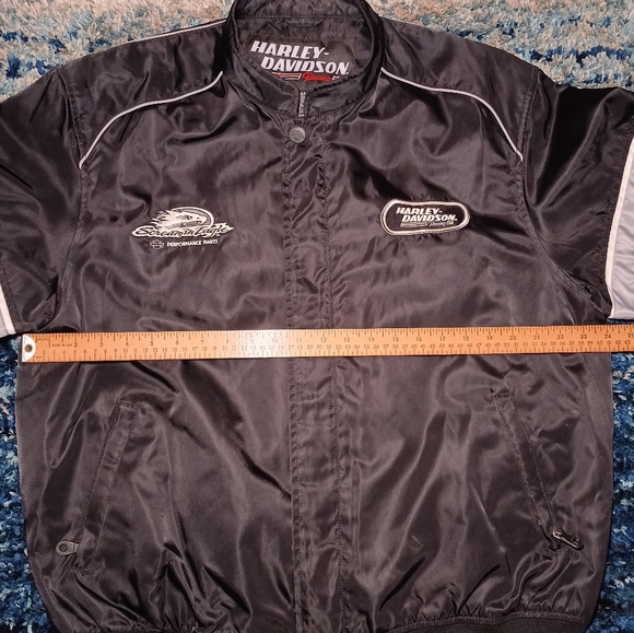 Vintage Harley Davidson Racing Nylon Riding Jacket Black Screaming Eagle - Picture 6 of 10